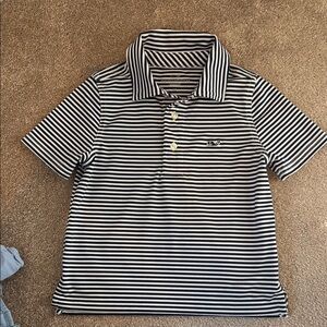 Vineyard Vines Black and White Striped Polo Shirt